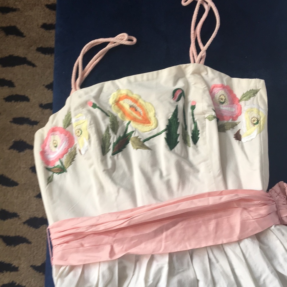 Anthropologie cotton embroidered summer dress